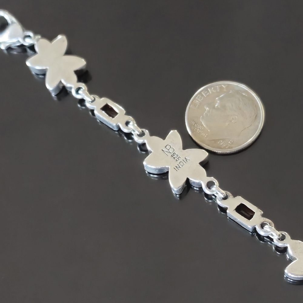 NICKY BUTLER 925 Sterling Silver Designer NB Bracelet Mozambique Garnet 7.25" - Picture 16 of 16